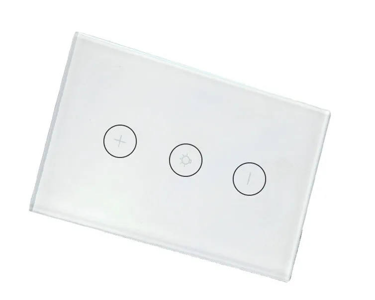 120 type smart dimmer switch with touch glass panel in black or white colour options