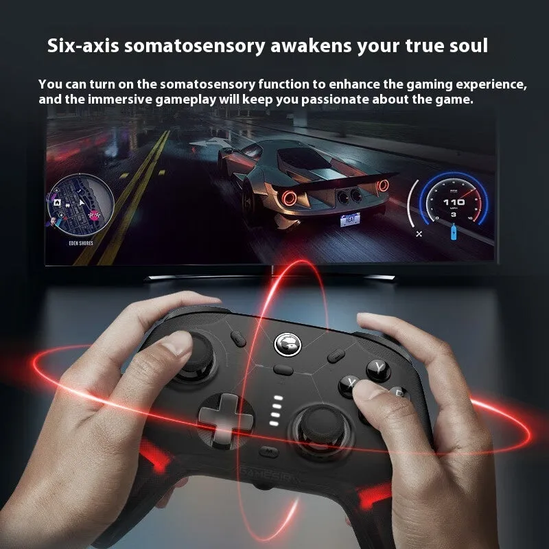 Wireless game handle charging base with Bluetooth vibration and NFC for Switch Android iOS PC Steam in Black Suit colour