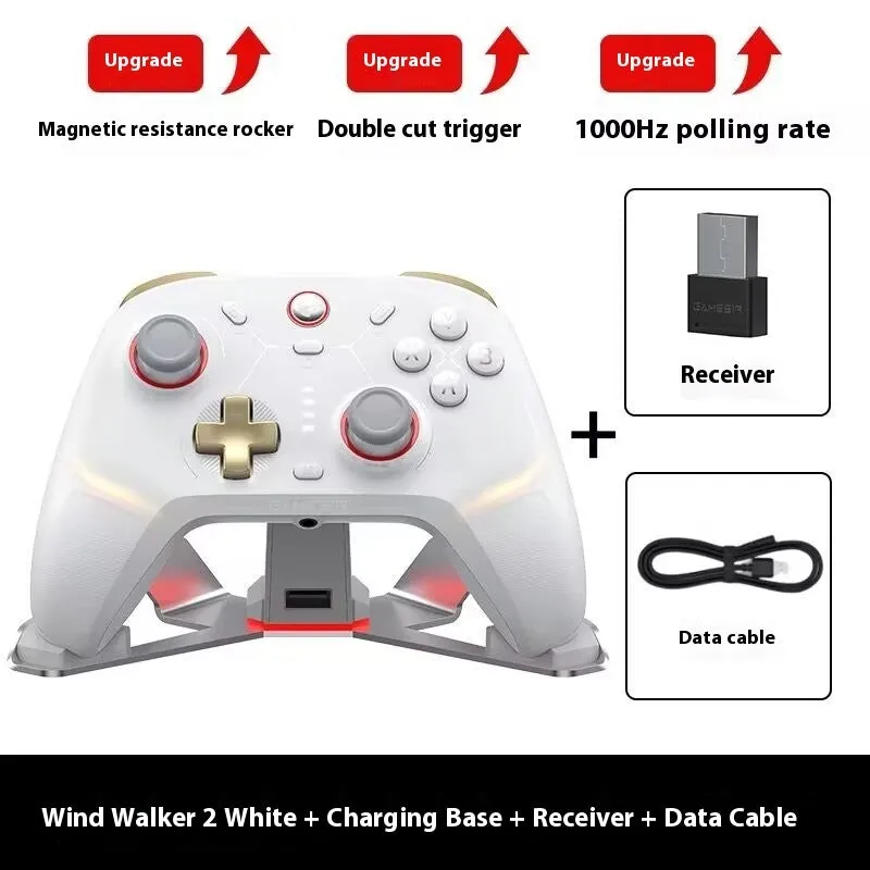 Wireless game handle charging base with Bluetooth vibration and NFC for Switch Android iOS PC Steam in Black Suit colour