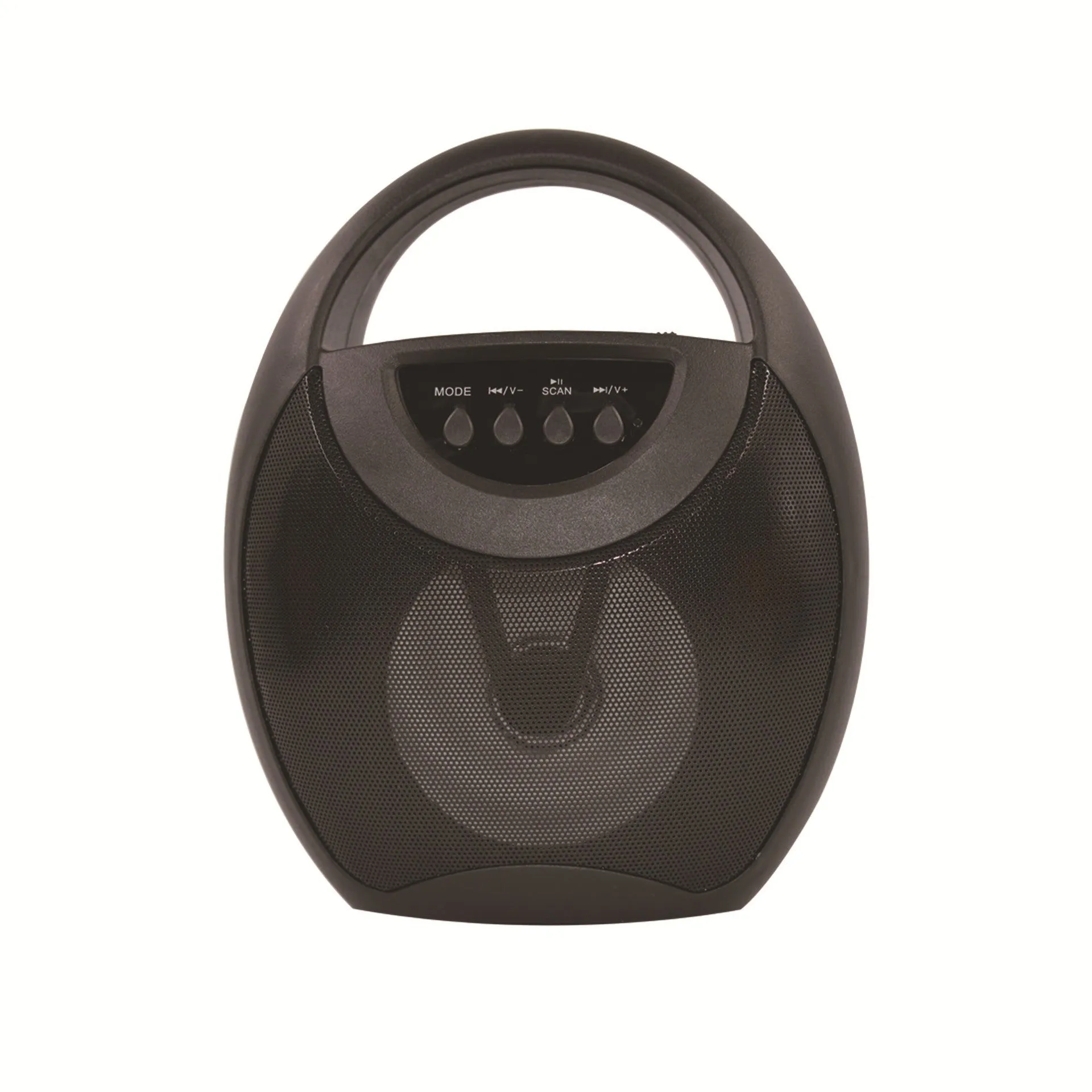 Portable Bluetooth speaker in black, blue or pink colours showing USB port for U disk or SD card playback