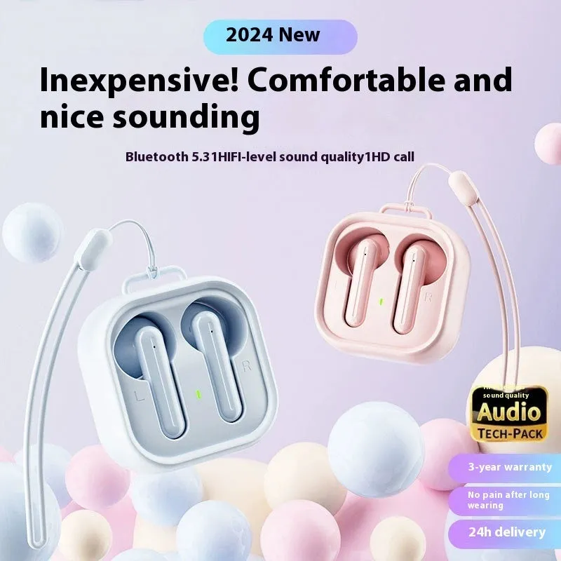 H19 private model mini wireless Bluetooth earbuds in black with noise reduction and charging case