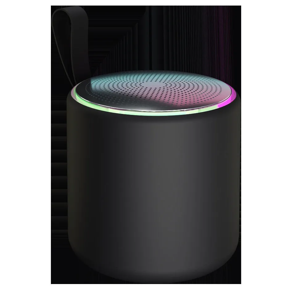 Bluetooth audio mini desktop portable speaker in beige with lithium battery and card insertion slot