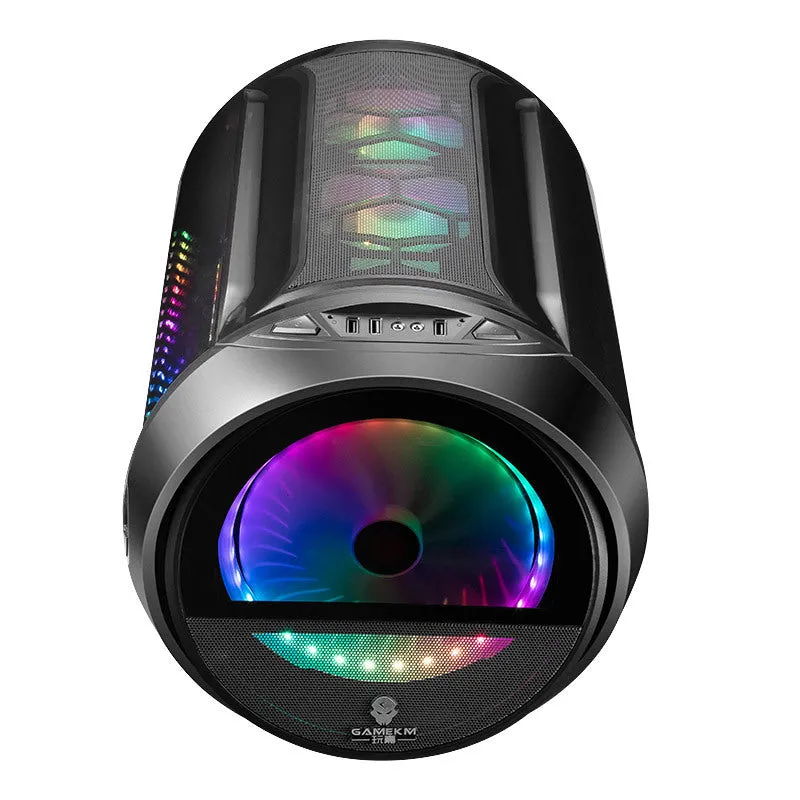 Vertical HTPC computer case with 20cm RGB fan, black colour option