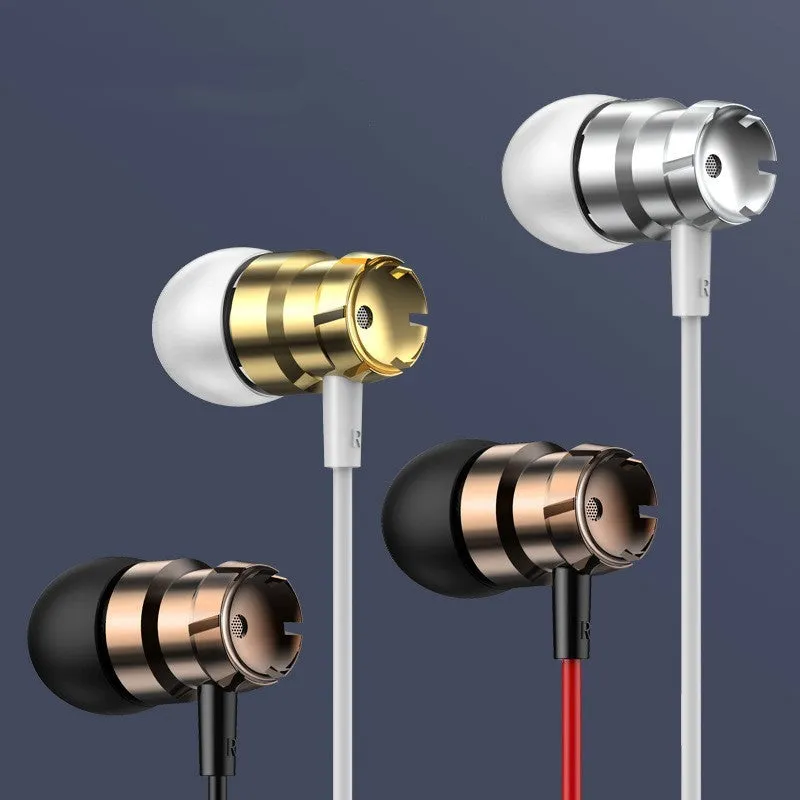 Metal turbo in-ear headphones with 3.5mm plug in black, red, gold, pink or silver colours