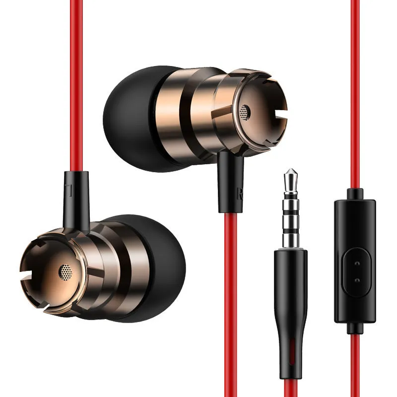 Metal turbo in-ear headphones with 3.5mm plug in black, red, gold, pink or silver colours