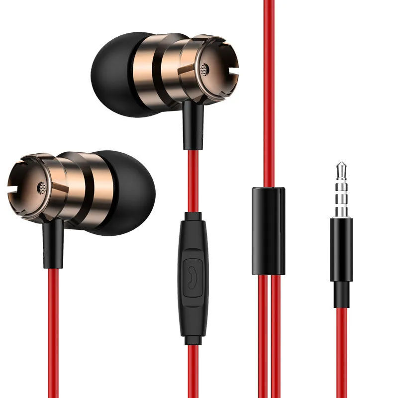 Metal turbo in-ear headphones with 3.5mm plug in black, red, gold, pink or silver colours
