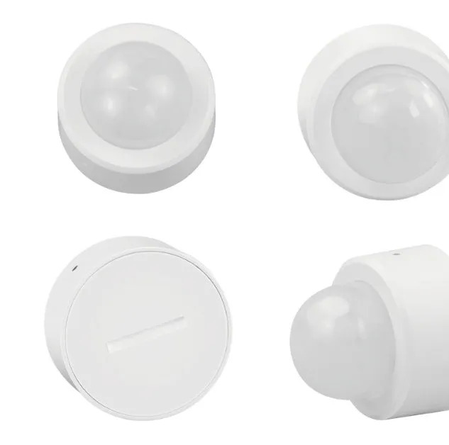 White wireless infrared body motion sensor with compact 33mm design and ZigBee connectivity