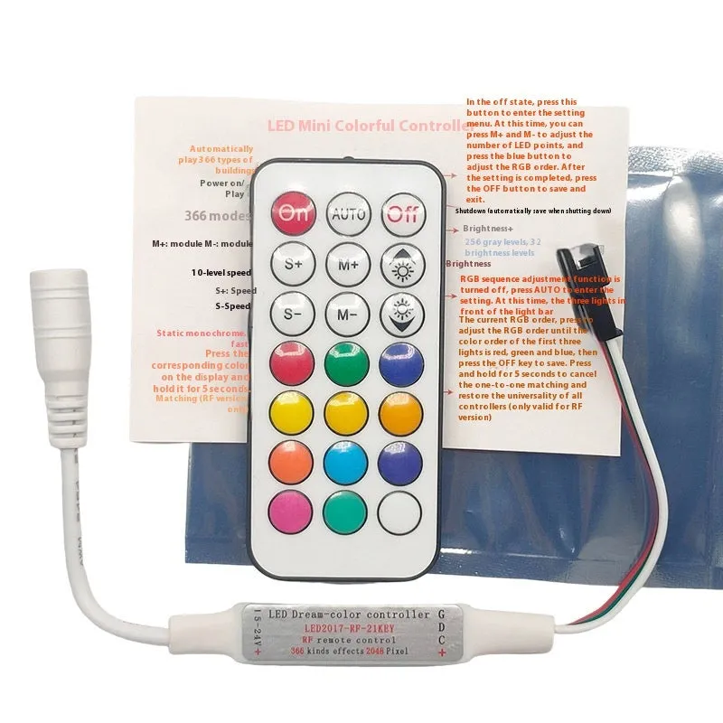 Magic Color Controller remote control for LED strip lights with 21 keys