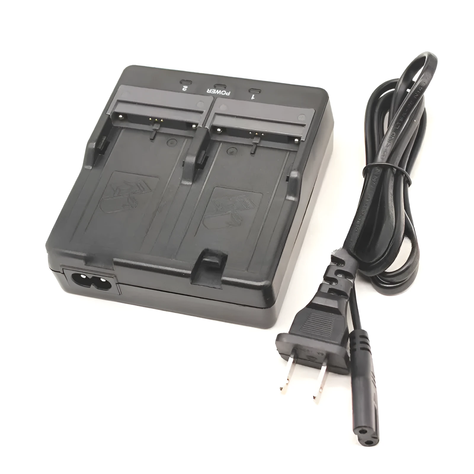 CDC68D dual battery charger for total station instruments with black casing and two charging slots
