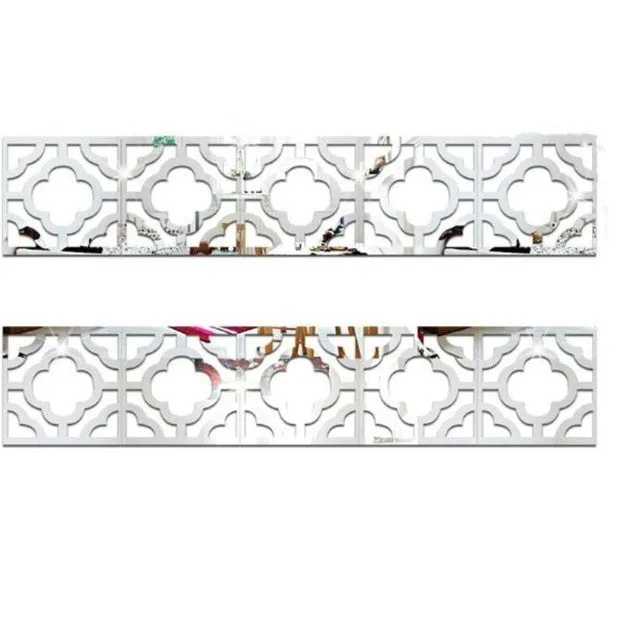 10 acrylic wall mirror stickers 10x10cm self-adhesive with Velcro in assorted colours