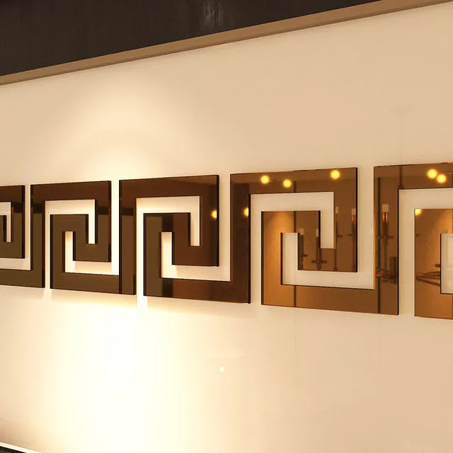 10 acrylic wall mirror stickers 10x10cm self-adhesive with Velcro in assorted colours