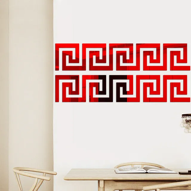 10 acrylic wall mirror stickers 10x10cm self-adhesive with Velcro in assorted colours