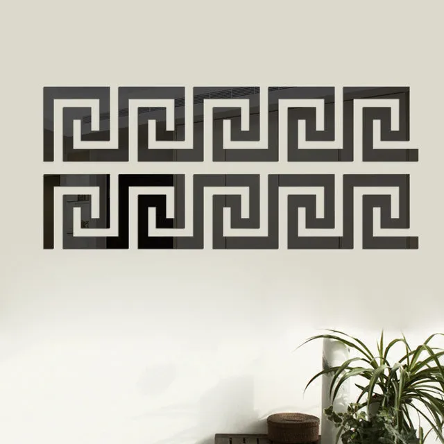 10 acrylic wall mirror stickers 10x10cm self-adhesive with Velcro in assorted colours