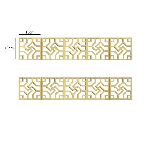 10 acrylic wall mirror stickers 10x10cm self-adhesive with Velcro in assorted colours