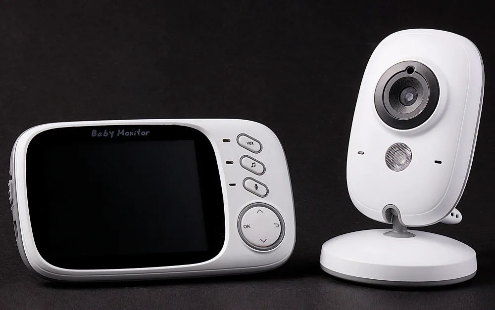 VB603 digital baby monitor showing parent unit with 3.2-inch screen and separate camera unit