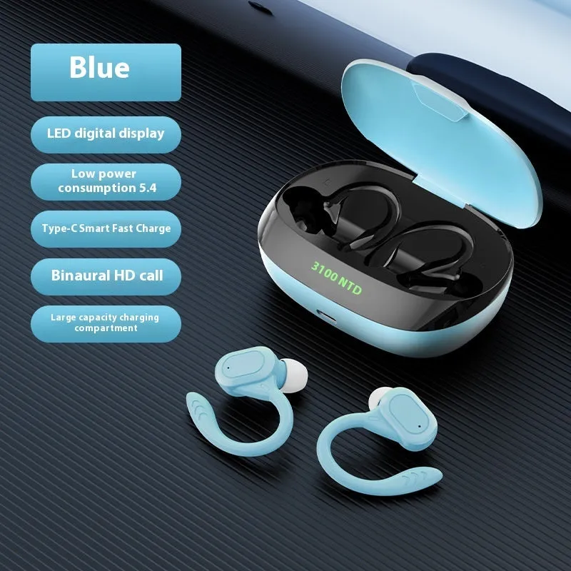 M48PRO Bluetooth headset with digital display Type-C in-ear sports style black