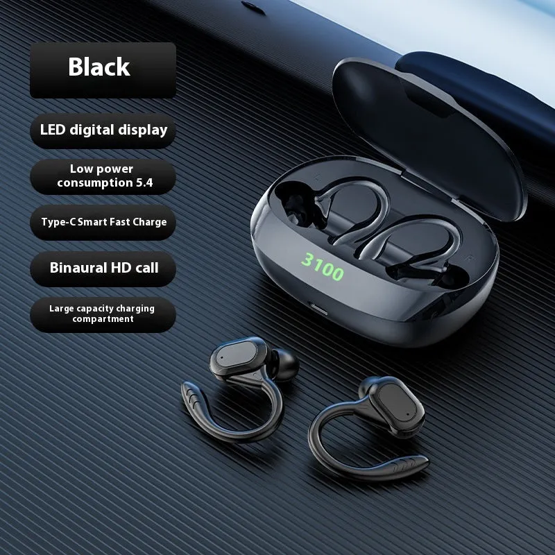M48PRO Bluetooth headset with digital display Type-C in-ear sports style black