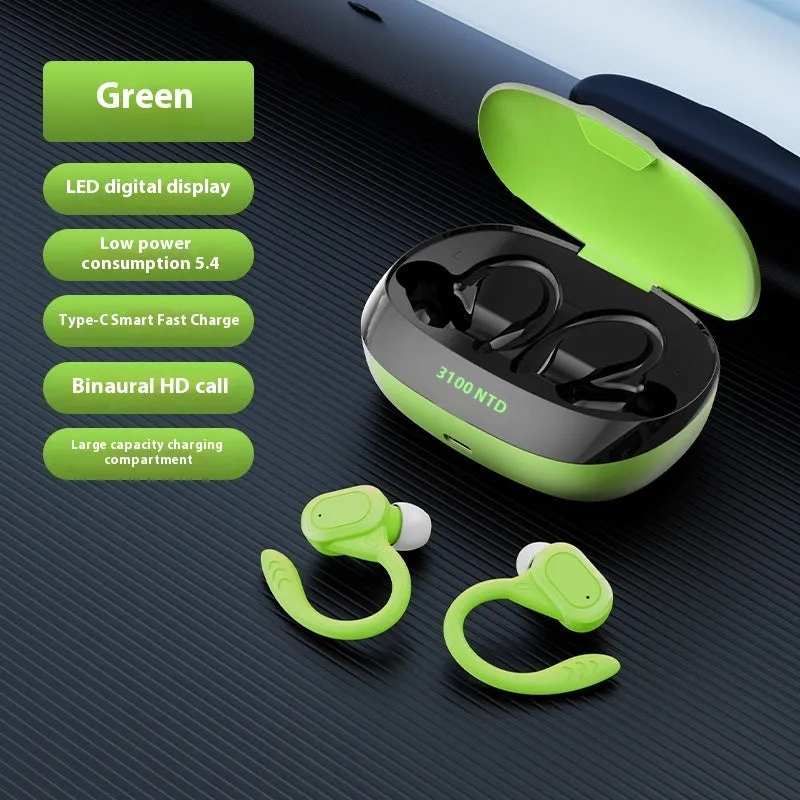 M48PRO Bluetooth headset with digital display Type-C in-ear sports style black