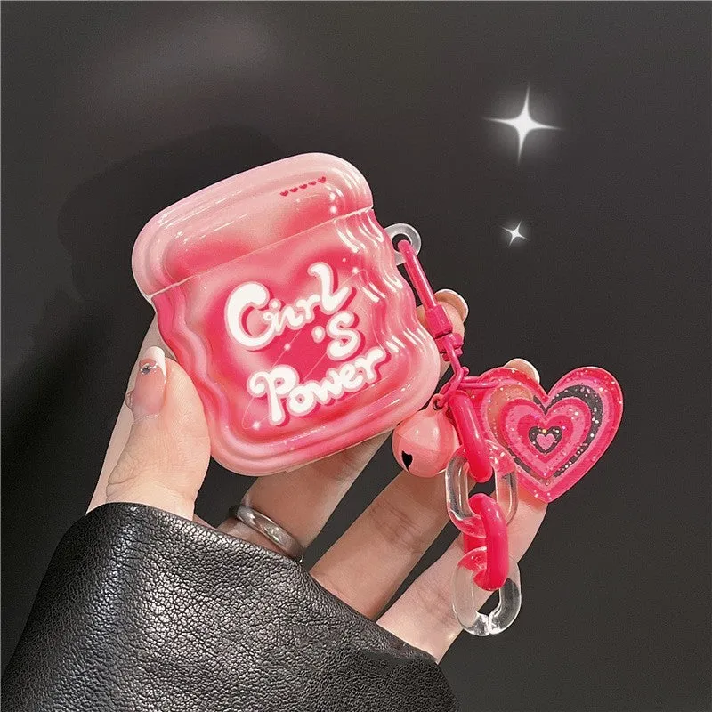 Pink silicone back cover for AirPods charging case