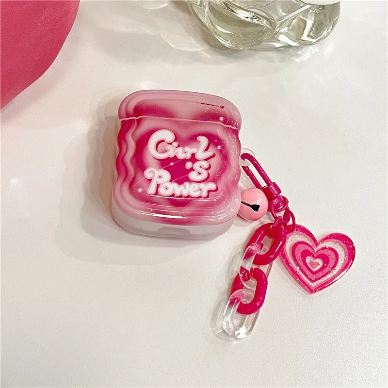 Pink silicone back cover for AirPods charging case