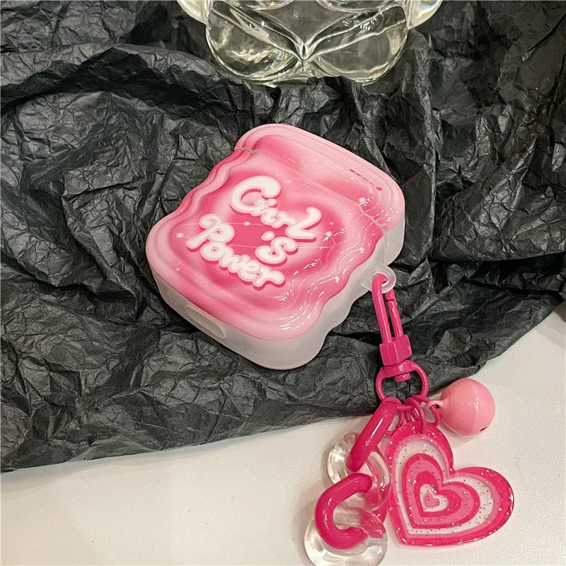 Pink silicone back cover for AirPods charging case