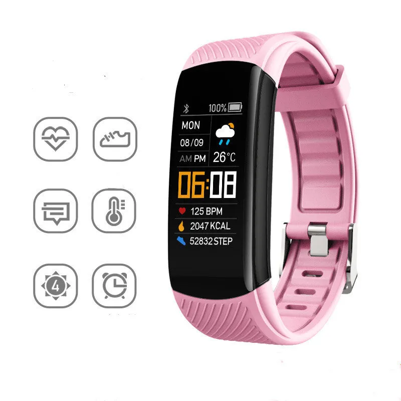 C5S smart fitness bracelet with a black TPU strap and a 0.96-inch touchscreen display.