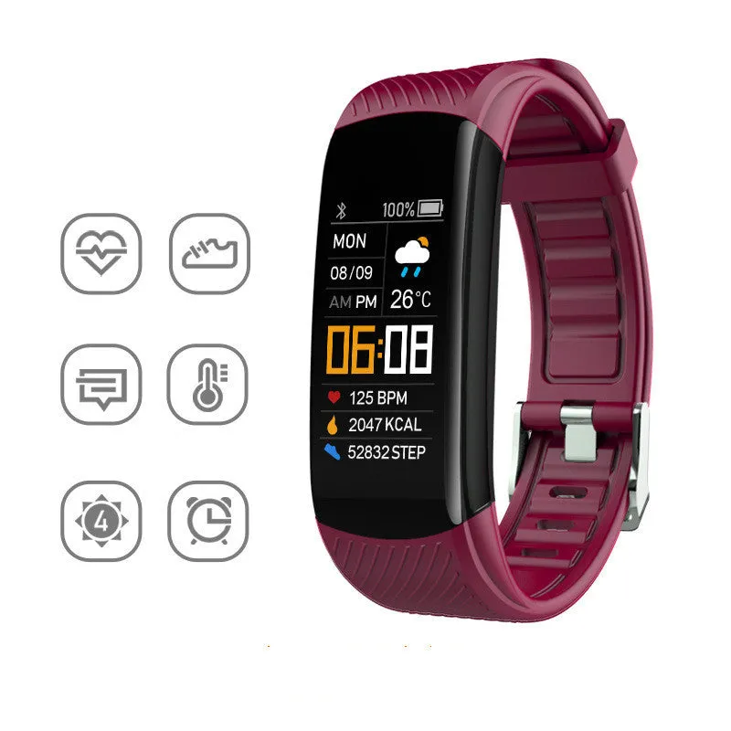 C5S smart fitness bracelet with a black TPU strap and a 0.96-inch touchscreen display.