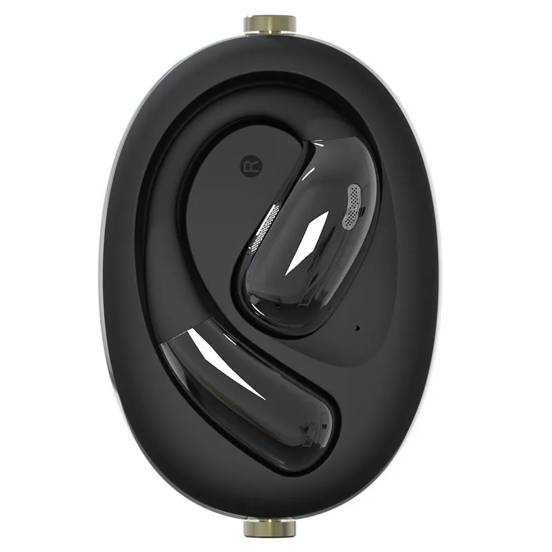 Wireless AI translation noise-reduction Bluetooth headset with ear hook in black colour