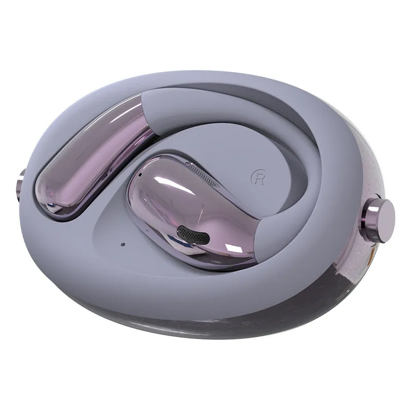 Wireless AI translation noise-reduction Bluetooth headset with ear hook in black colour