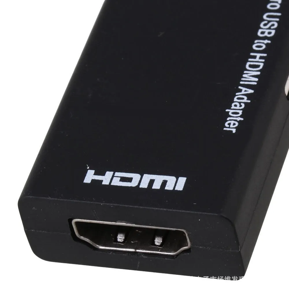 Black HD to HDMI adapter showing male HD connector and female HDMI port