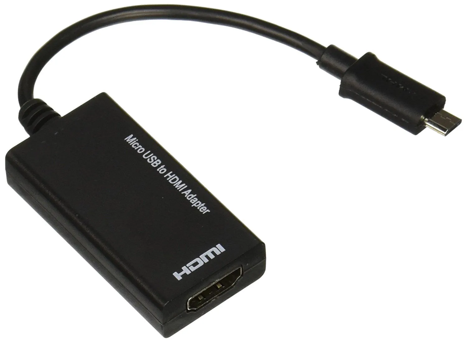 Black HD to HDMI adapter showing male HD connector and female HDMI port