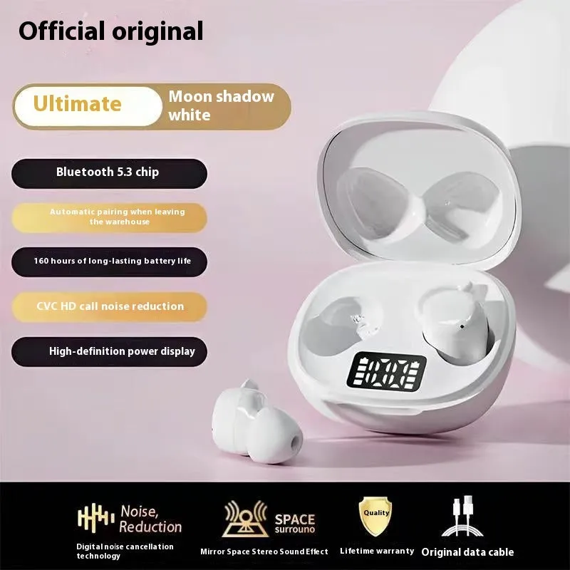 Wireless Bluetooth sports ear hook headset in black, white, and skin colour for unisex use