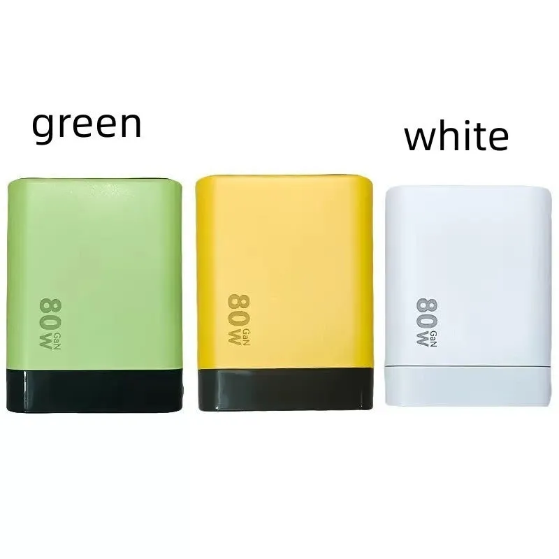 Gallium nitride charger with Type-C PD port in lightning yellow colour for phone fast charge