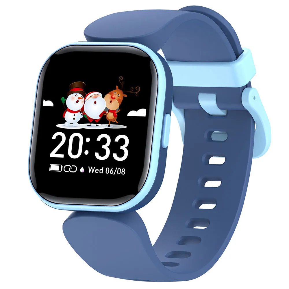 H99 children's smartwatch with heart rate and body temperature monitoring on 1.4-inch TFT colour screen black blue pink purple