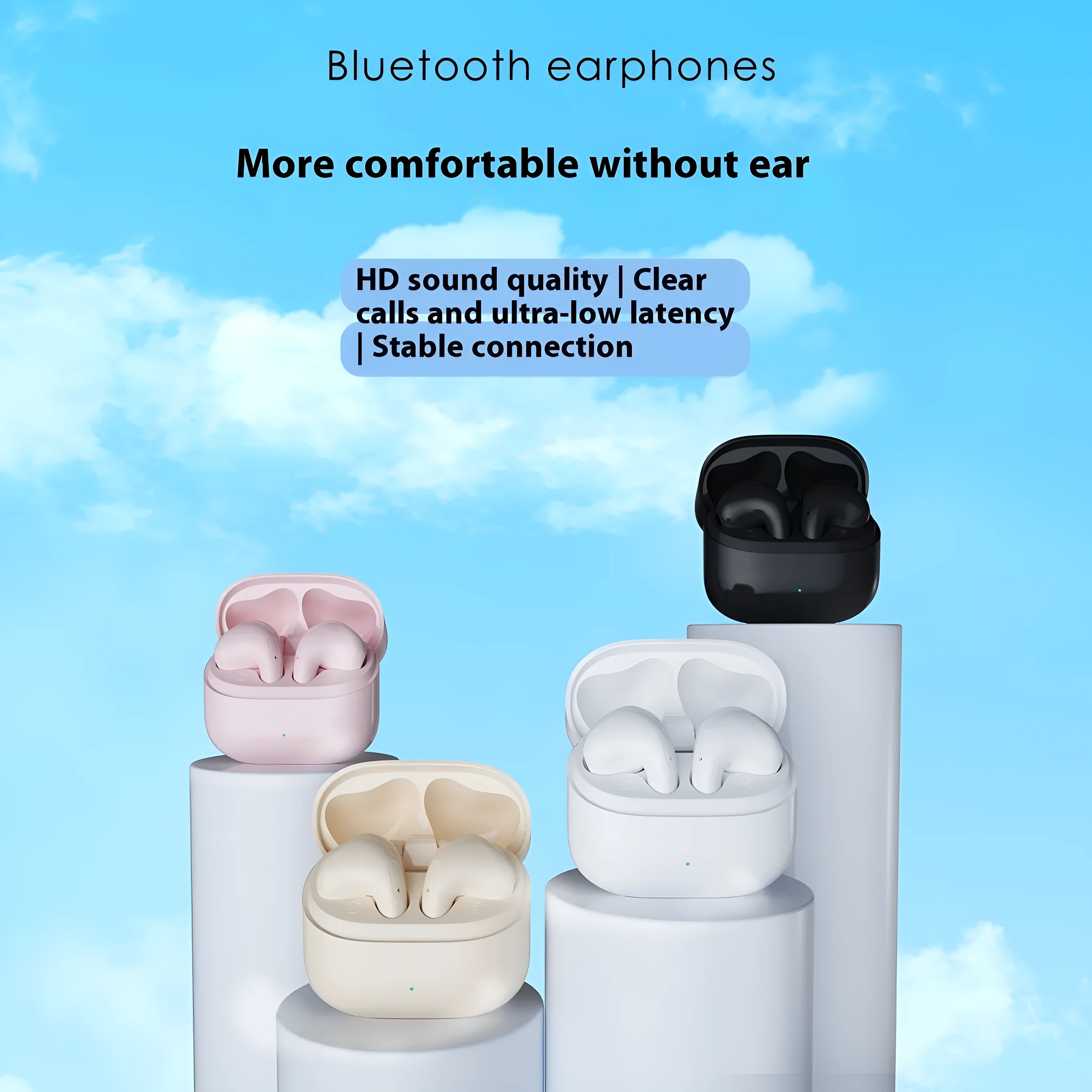 In-ear TWS Bluetooth headset with 15m range, waterproof, voice control, multiple colour options