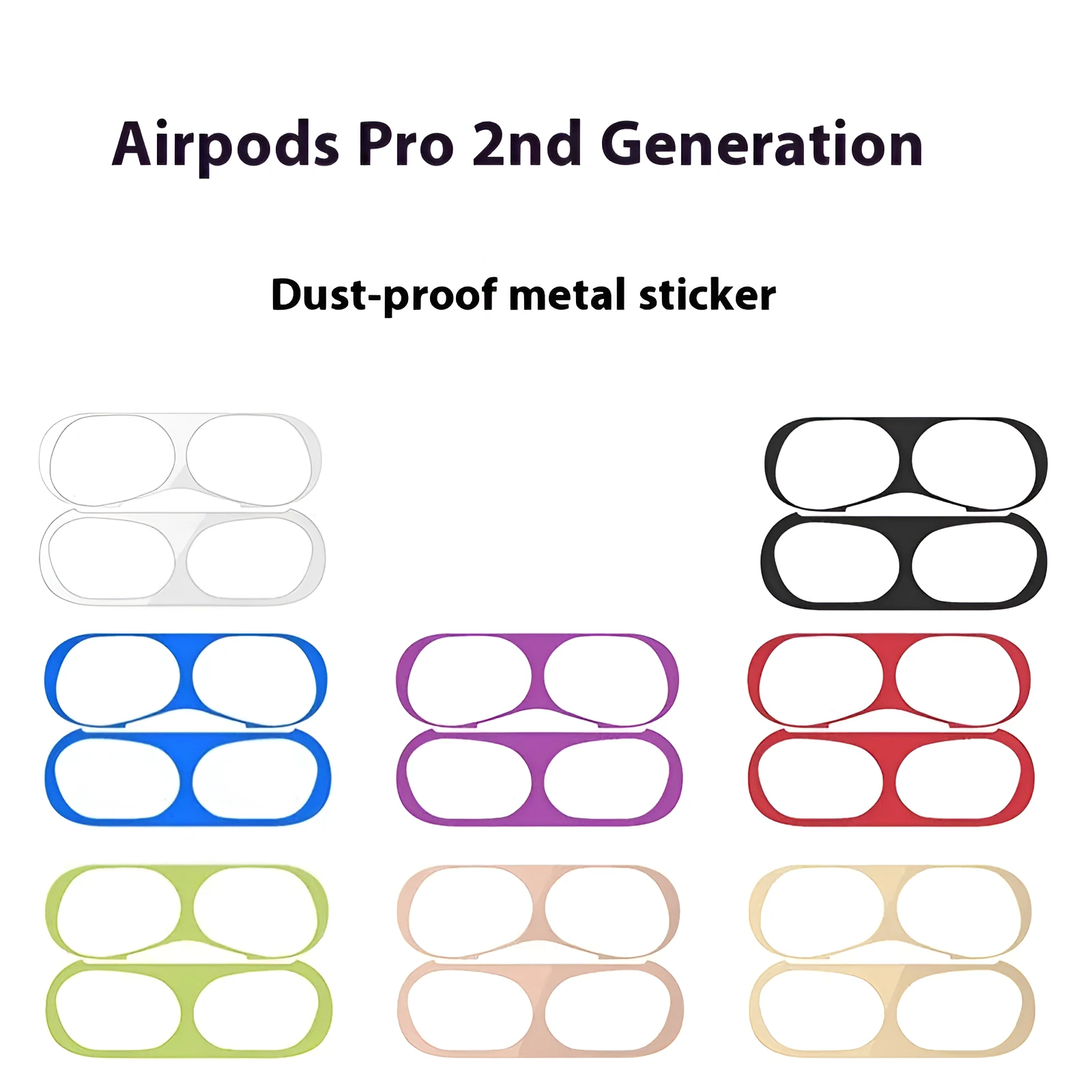 Electroplated metal sticker film for Apple AirPods in eight colours – dustproof and fingerprint-proof protector
