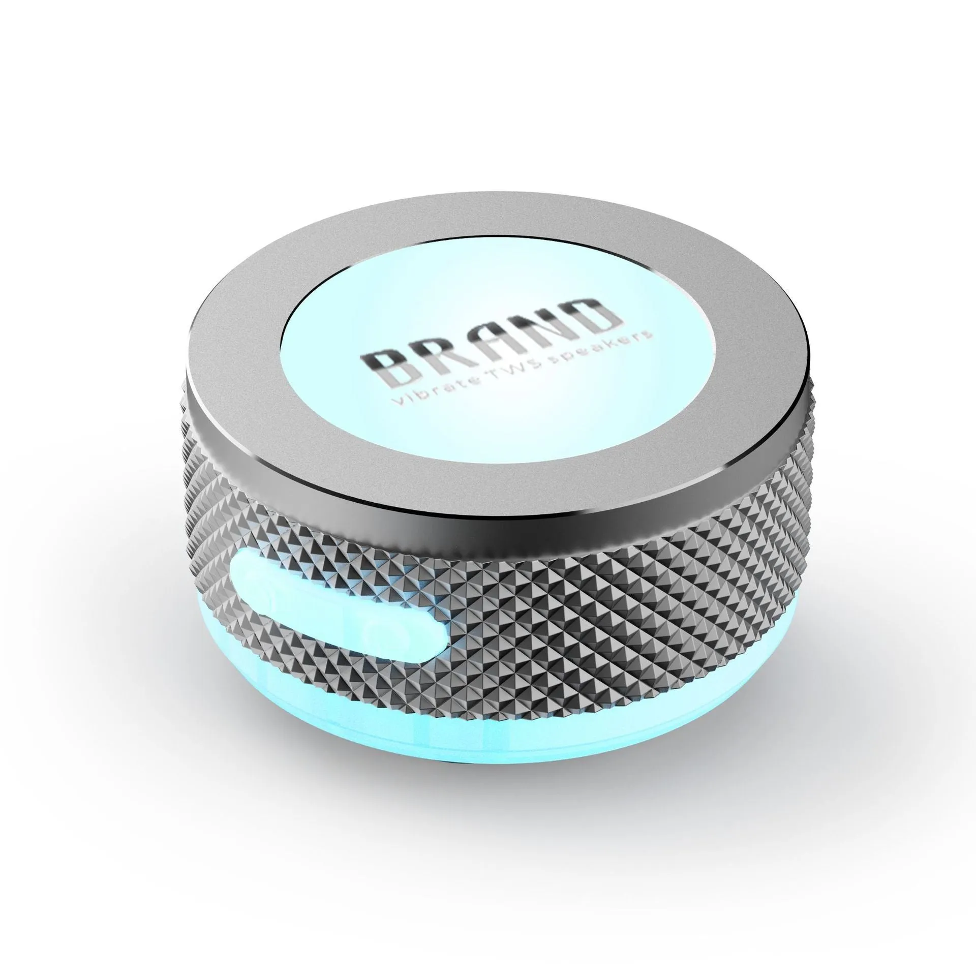 Small wireless bone conduction speaker with magnetic suction box and colour LED light in blue