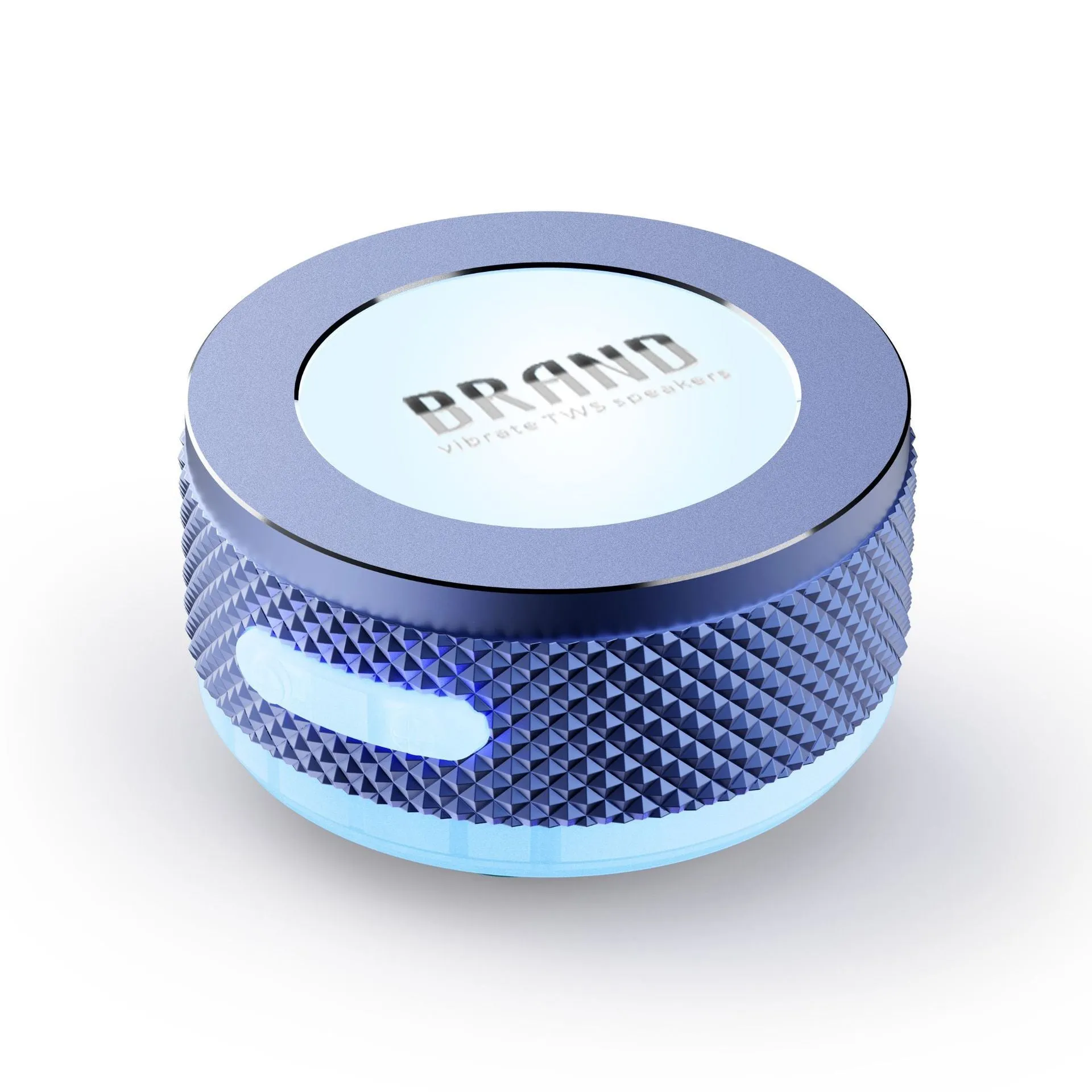 Small wireless bone conduction speaker with magnetic suction box and colour LED light in blue