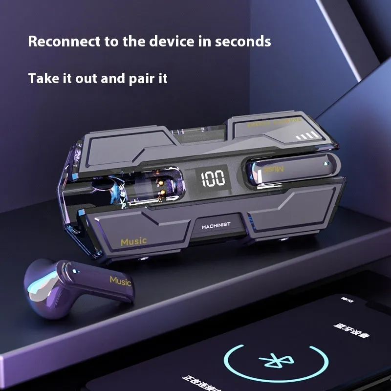 Long Battery Life Armor Bluetooth Headset in casual style with PC ABS build, black colour