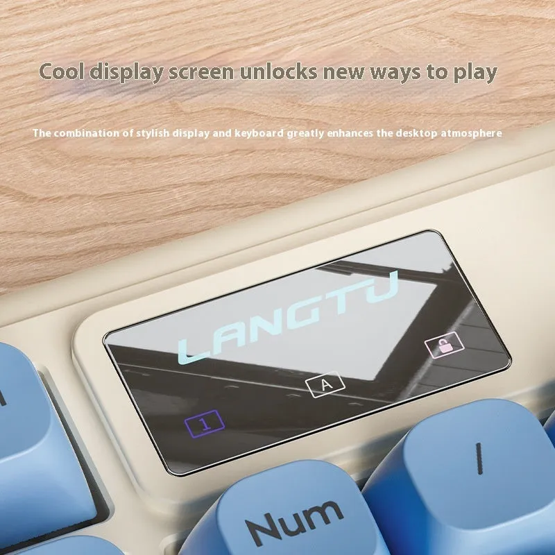 Wired keyboard with RGB light effects in Cream Knight colour, ABS build, 43mm height, 1.5m cable, desktop use