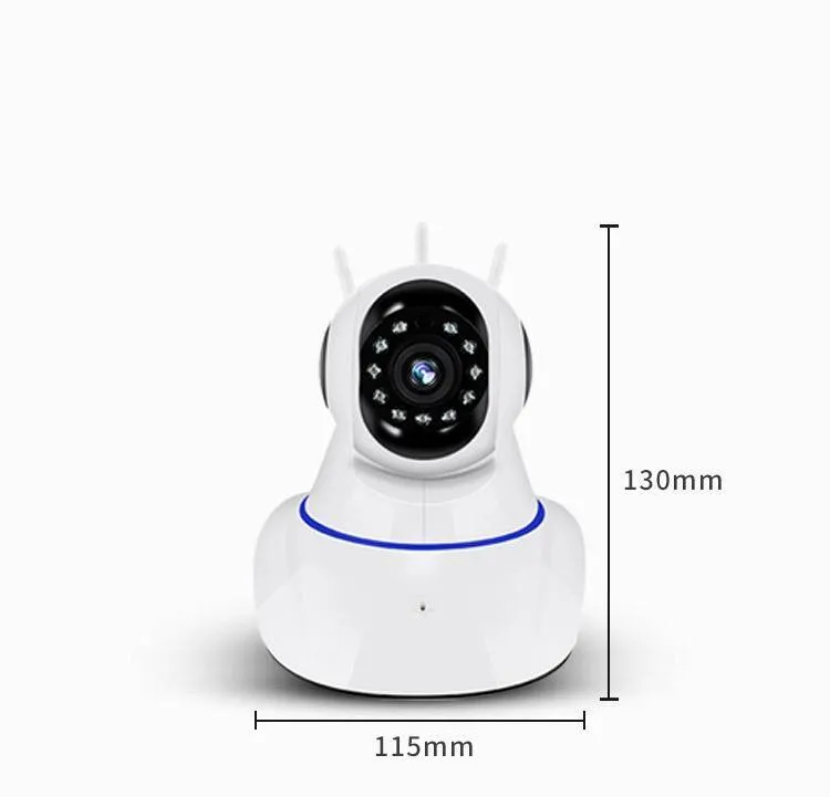 White dome-shaped wireless network security camera with a 3.6mm lens.