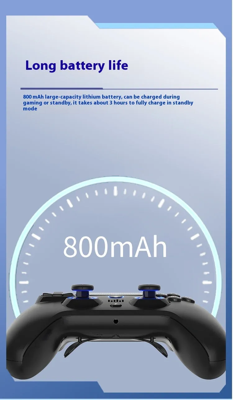 Black wired gamepad with symmetrical rocker joysticks and force feedback for PC computer gaming