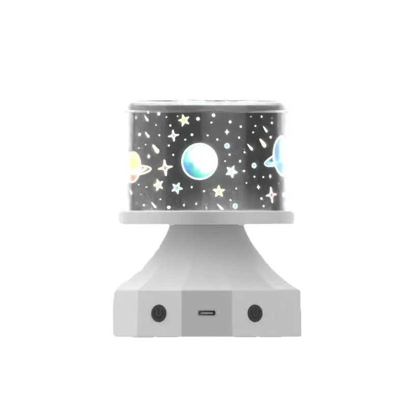 Creative star light projection lamp with Bluetooth stereo showing multiple music-synchronised patterns