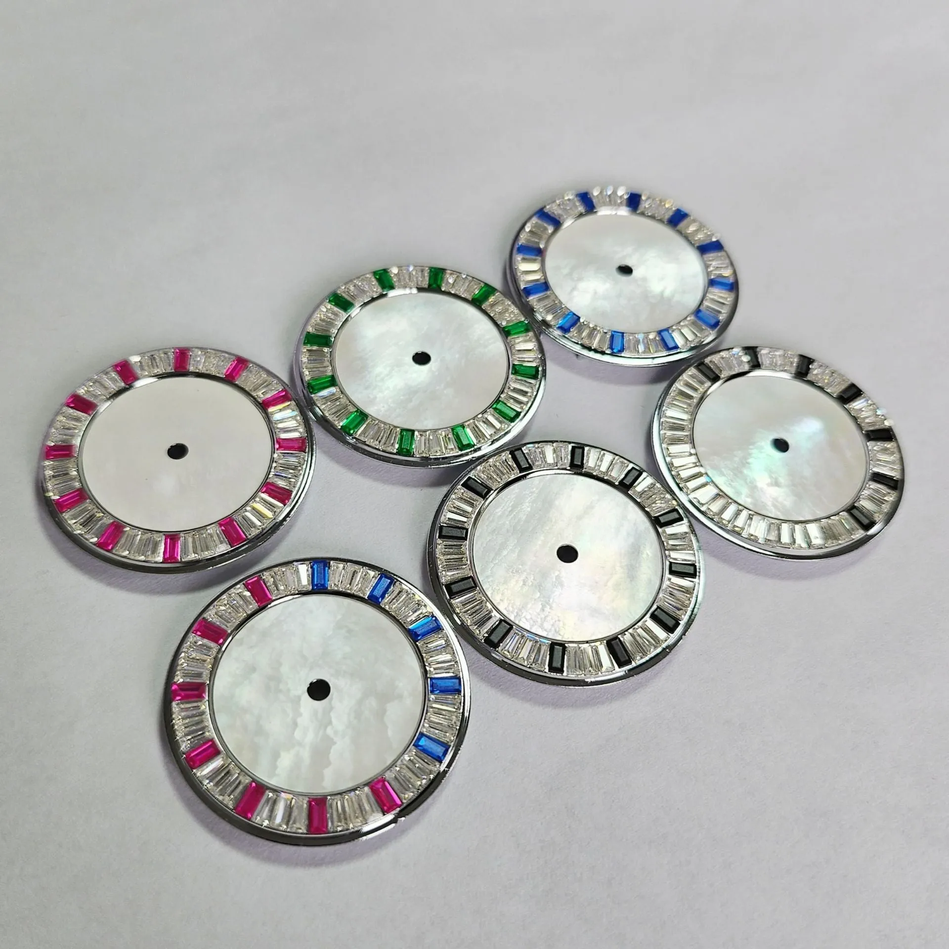 28.5mm stone edge watch dial for NH35 NH36 automatic movements in black