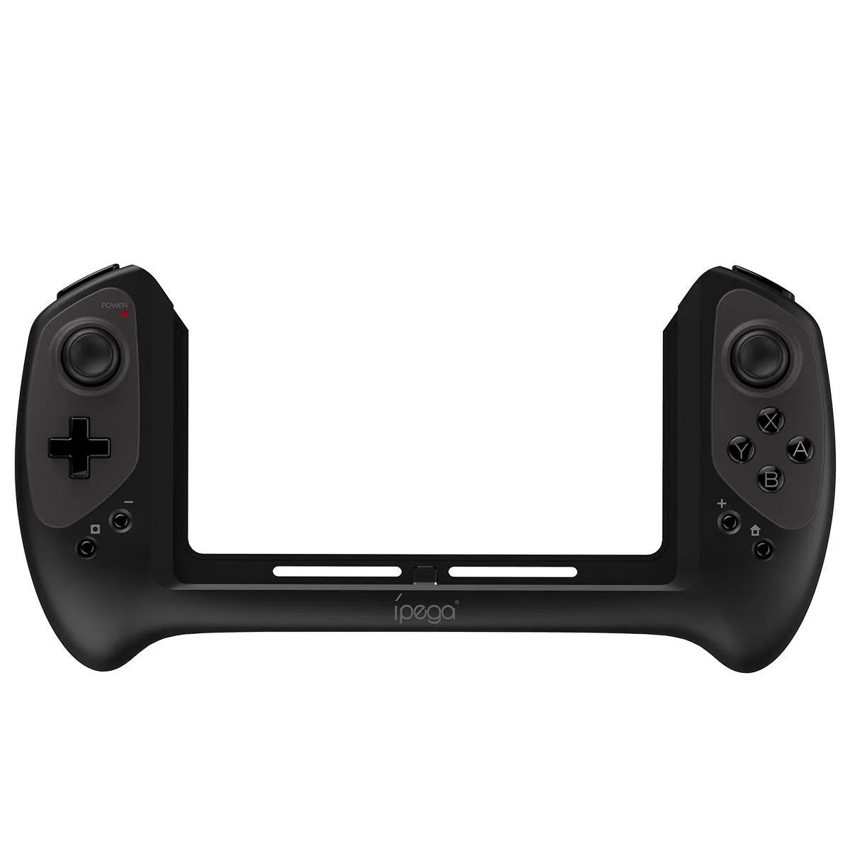 Black wireless gamepad controller for Nintendo Switch with Type-C connector and ergonomic curved grips