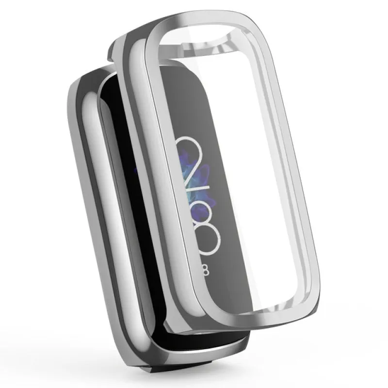 Fitbit Luxe TPU electroplating watch case in transparent colour, soft rubber screen protector, all-inclusive coverage