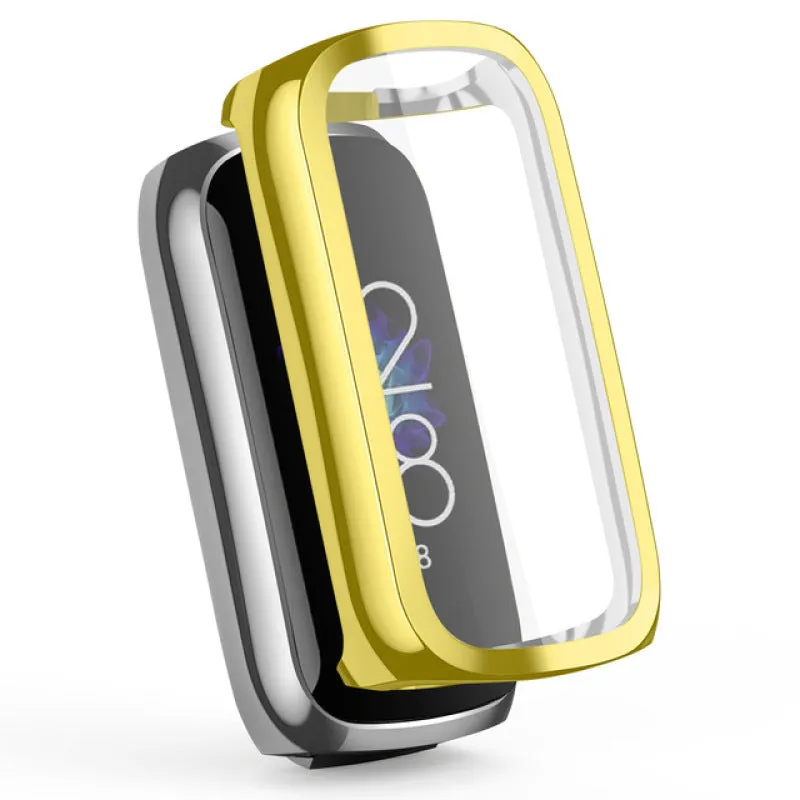 Fitbit Luxe TPU electroplating watch case in transparent colour, soft rubber screen protector, all-inclusive coverage