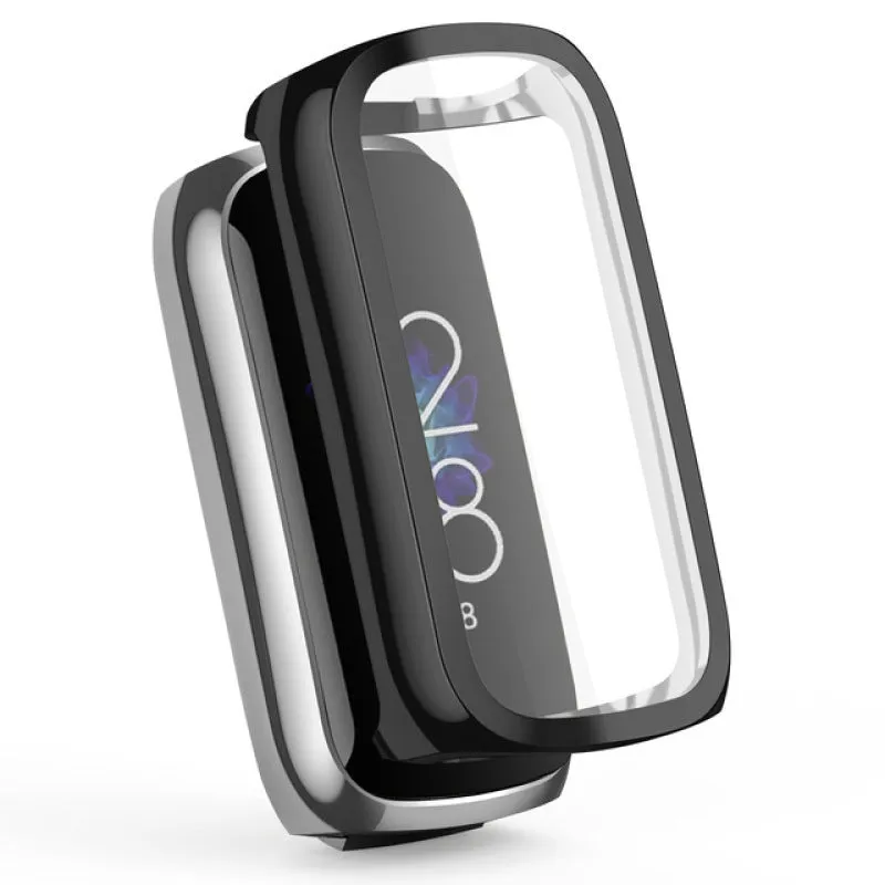Fitbit Luxe TPU electroplating watch case in transparent colour, soft rubber screen protector, all-inclusive coverage