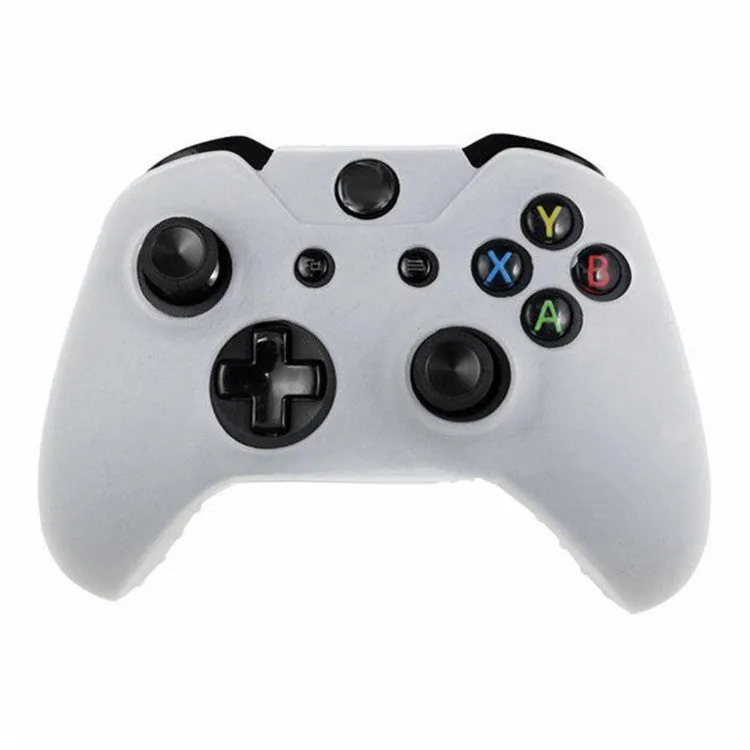Xbox One controller with a soft, transparent silicone protective case in various colour options.
