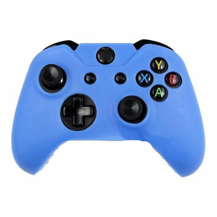 Xbox One controller with a soft, transparent silicone protective case in various colour options.